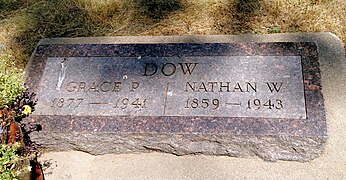 Grace Ingalls Dow and Nathan Dow gravesite, De Smet Cemetery, South Dakota