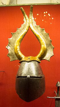 Great helm of Albert von Pranckh, 14th century, showing the style often used by the Teutonic order.