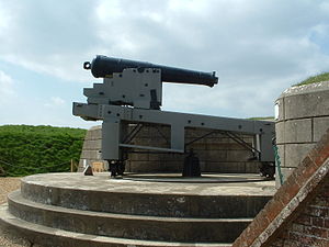 Gun on 'C' pivot traversing platform at Fort Nelson