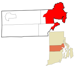 Location in Kent County, Rhode Island