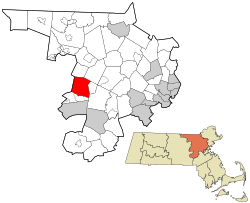 Location of Stow in Middlesex County, Massachusetts