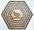 Gallo-Roman duck mosaic in stone and glass