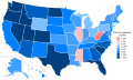 Population growth from 2010 to 2020, by U.S. state. (Originally uploaded by Oogle12; I changed color scheme and added legend.)