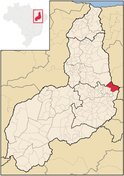 Location in Piauí and Brazil