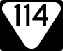 State Route 114 marker