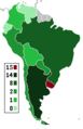 Map of Copa América championships