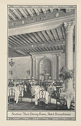 The Dining Room when the hotel opened, before becoming the Cafe Rouge