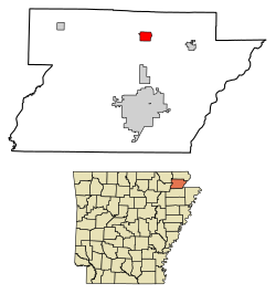 Location of Lafe in Greene County, Arkansas.