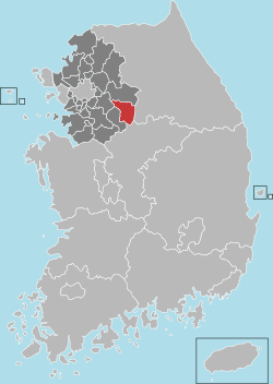 骊州市在韩国及京畿道的位置