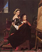 《拉斐尔和弗马里娜》（Raphael and the Fornarina），1811年—1812年，收藏于美国麻州剑桥哈佛大学费哥美术馆