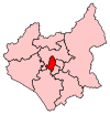 A small constituency, situated in the centre of the county to the west of two similarly sized constituencies.