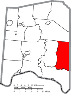 杰弗逊镇区在亚当斯县的位置