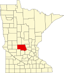 斯特恩斯县在明尼苏达州的位置