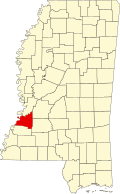 克莱本县在密西西比州的位置