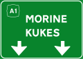 Directions on a motorway