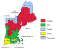 Image 24Largest self-reported ancestry groups in New England. Americans of Irish descent form a plurality in most of Massachusetts, while Americans of English descent form a plurality in much of the central parts of Vermont and New Hampshire as well as nearly all of Maine. (from New England)