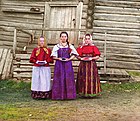 基里洛夫舍克斯纳河农村地区小城镇附近年轻的俄罗斯农妇