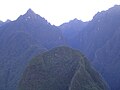 View of the summit of Putucusi from Machu Picchu