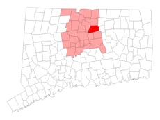 South Windsor's location within Hartford County and Connecticut