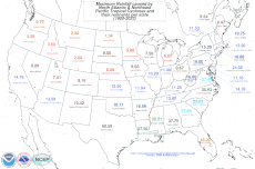 U.S. tropical cyclone rainfall maxima per state