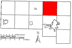 Location of Tiffin Township in Defiance County