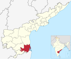 Location of Tirupati district in Andhra Pradesh