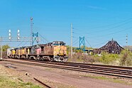 UP 6521 with a trailing ex Southern Pacific AC44CW