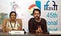 Usha_Naik,_Actor_and_Shrihari_Sathe,_Producer_of_the_film_‘EK_HAZARACHI’,_at_a_press_conference,_at_the_45th_International_Film_Festival_of_India_(IFFI-2014),_in_Panaji,_Goa_on_November_29,_2014