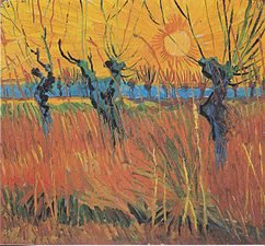 Willow trees at sunset by Arles van Gogh (1888)