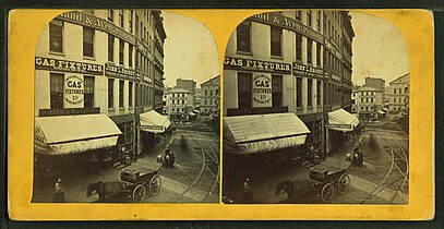 View of Dock Sq., Faneuil Hall (at right), 19th century