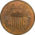 An 1864 two-cent coin