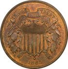 Two-cent piece first issued in 1864