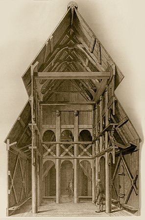 G. A. Bull drawing of Borgund Stave Church.