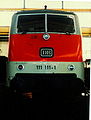 停靠于维修车间的111 111号机车（1984年）