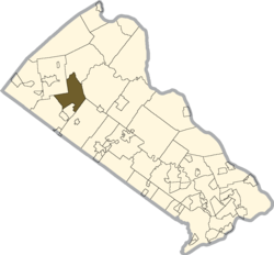 Location of East Rockhill Township in Bucks County