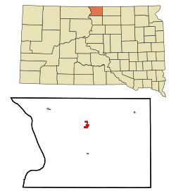 Location in Campbell County and the state of South Dakota