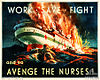 Poster depicting the Hospital ship, 'Centaur' being attacked by the Japanese Navy.