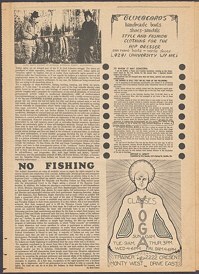 A 1968 column in the Seattle underground paper Helix argues for Native American fishing rights.