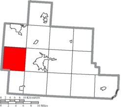 Location of Waterloo Township in Athens County