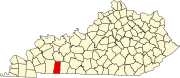 Map of Kentucky highlighting Todd County