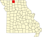 默瑟县在密苏里州的位置