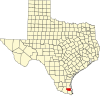 State map highlighting Willacy County