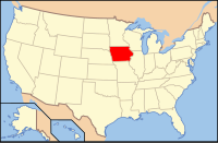 美国爱荷华州地图