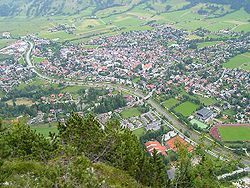 Oberammergau from the summit of Kofel