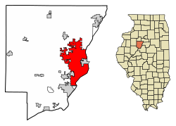 皮奥里亚市在皮奥里亚县和伊利诺伊州的位置