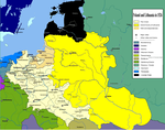 1526年左右的立陶宛与波兰地图，可看见立陶宛－波兰边界。