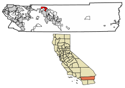 Location of Desert Hot Springs in Riverside County, California.