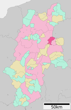 Location of Tōmi in Nagano Prefecture