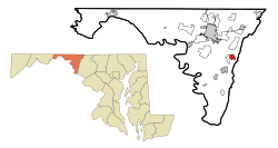 Location of Mount Lena, Maryland
