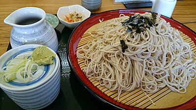 Wasabi with soba noodles